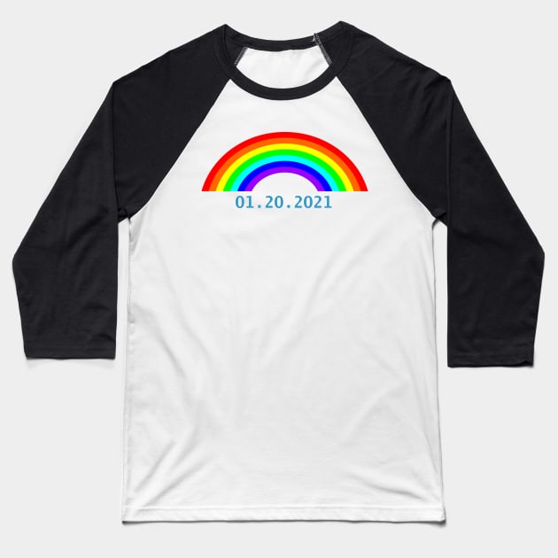 Biden Inauguration Date Rainbow Baseball T-Shirt by ellenhenryart